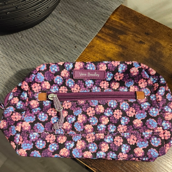 Vera Bradley Floral Cosmetic Bag - Purple and Pink NWOT - Picture 5 of 5